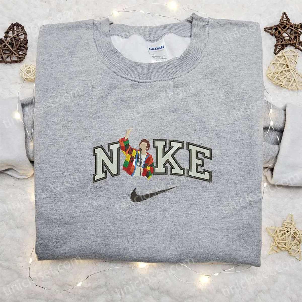 Harry Style x Nike Celebrity Embroidered Shirt, Nike Inspired Embroidered Shirt, Best Gift for Family