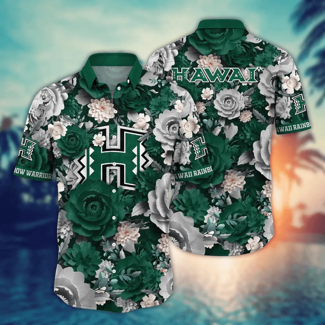 Hawaii Rainbow Warriors NCAA Flower Aloha Hawaiian Shirt, Custom Summer Football Shirts VPHWA2451153672