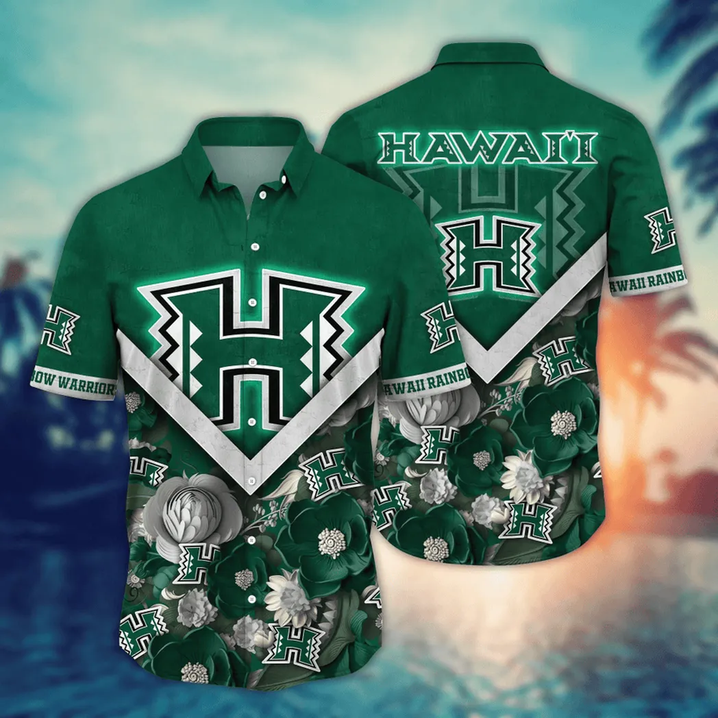 Hawaii Rainbow Warriors NCAA Flower Aloha Hawaiian Shirt, Custom Summer Football Shirts VPHWA2451153748