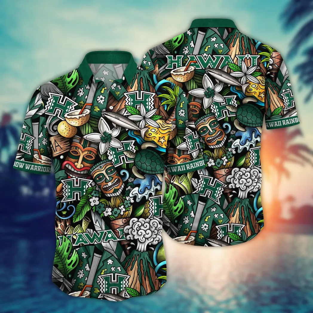 Hawaii Rainbow Warriors NCAA Flower Aloha Hawaiian Shirt, Custom Summer Football Shirts VPHWA2451154334