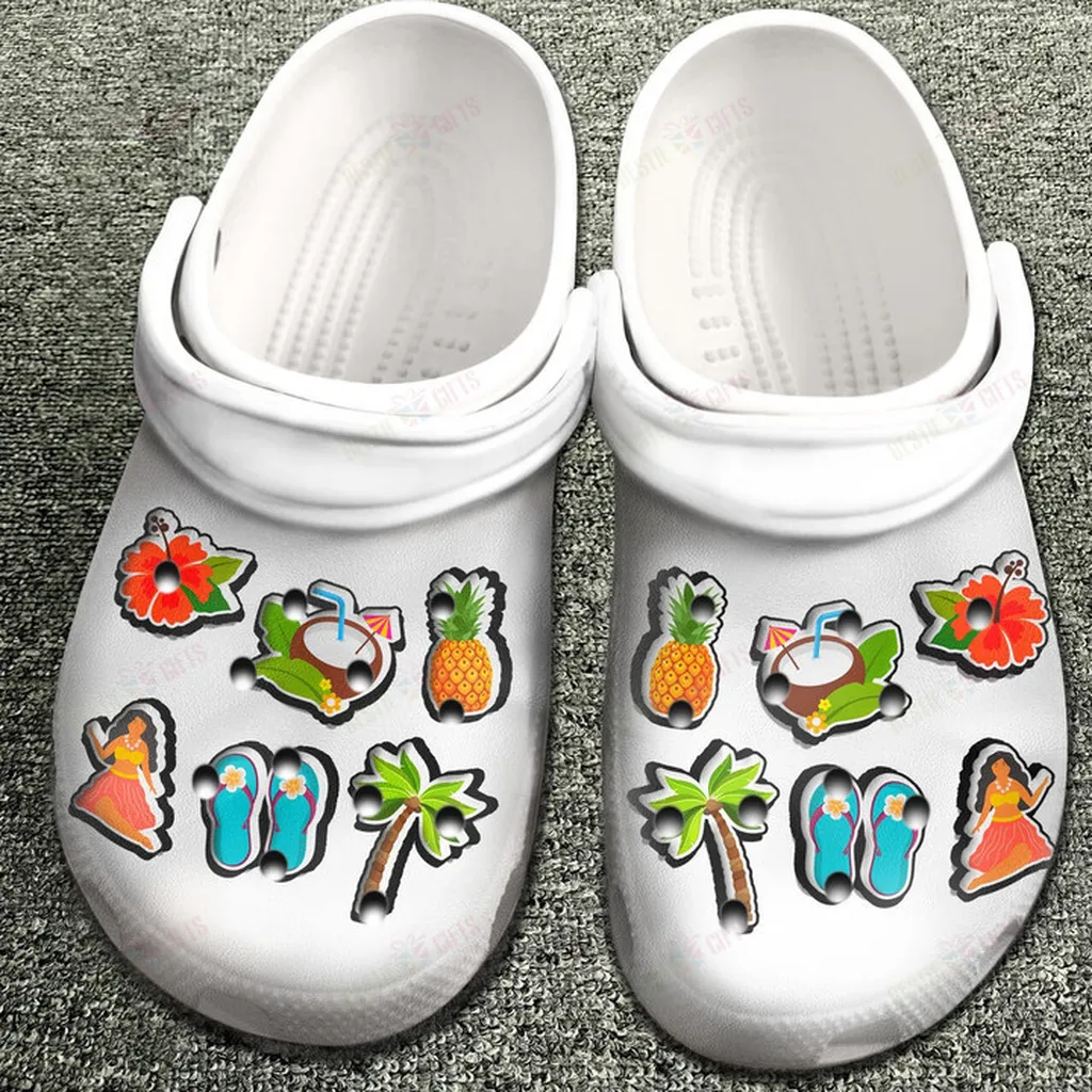 Hawaii With Symbols Crocs Classic Clogs