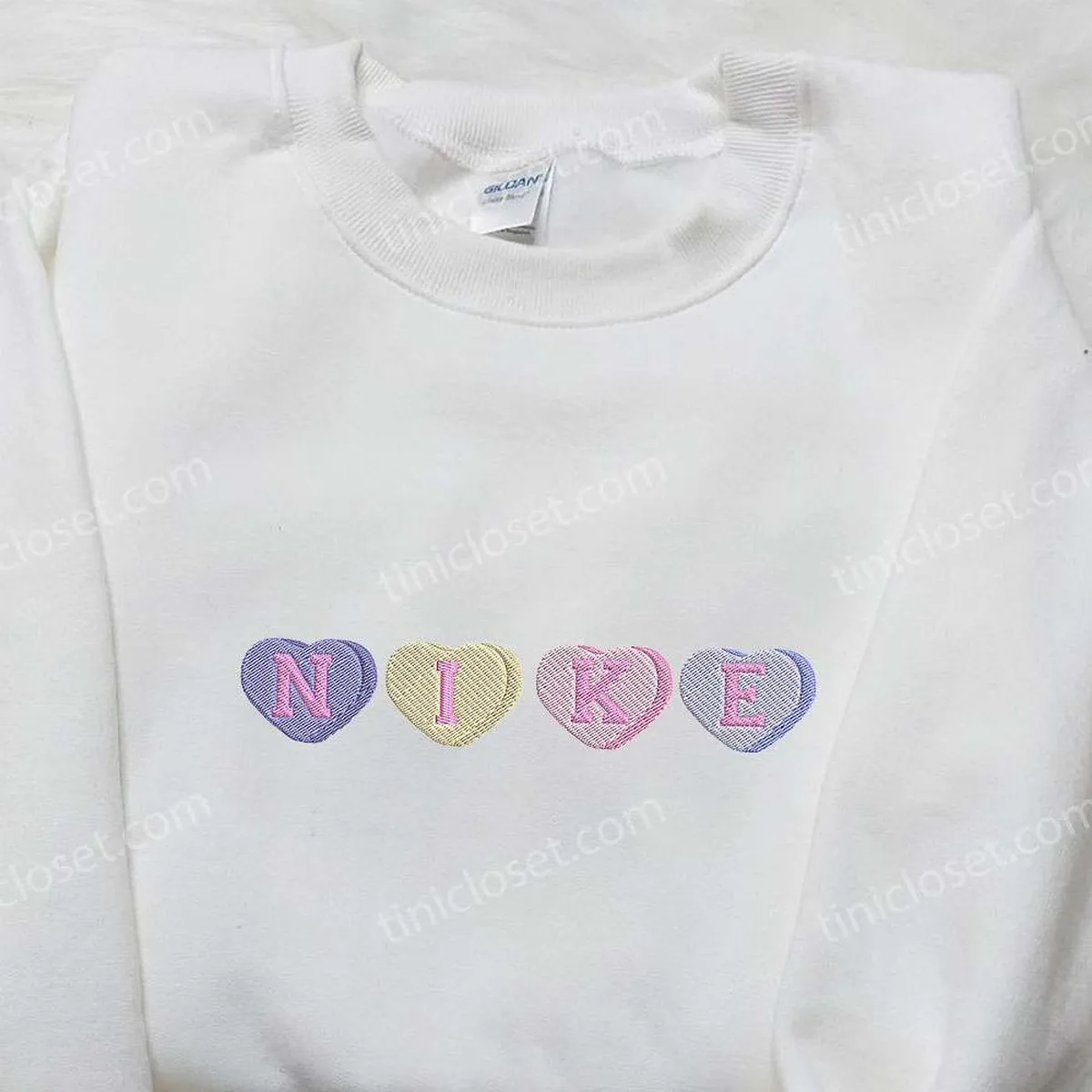 Heart Love x Nike Embroidered Sweatshirt, Nike Inspired Logo Shirt, Best Valentine? Day Gifts for Her