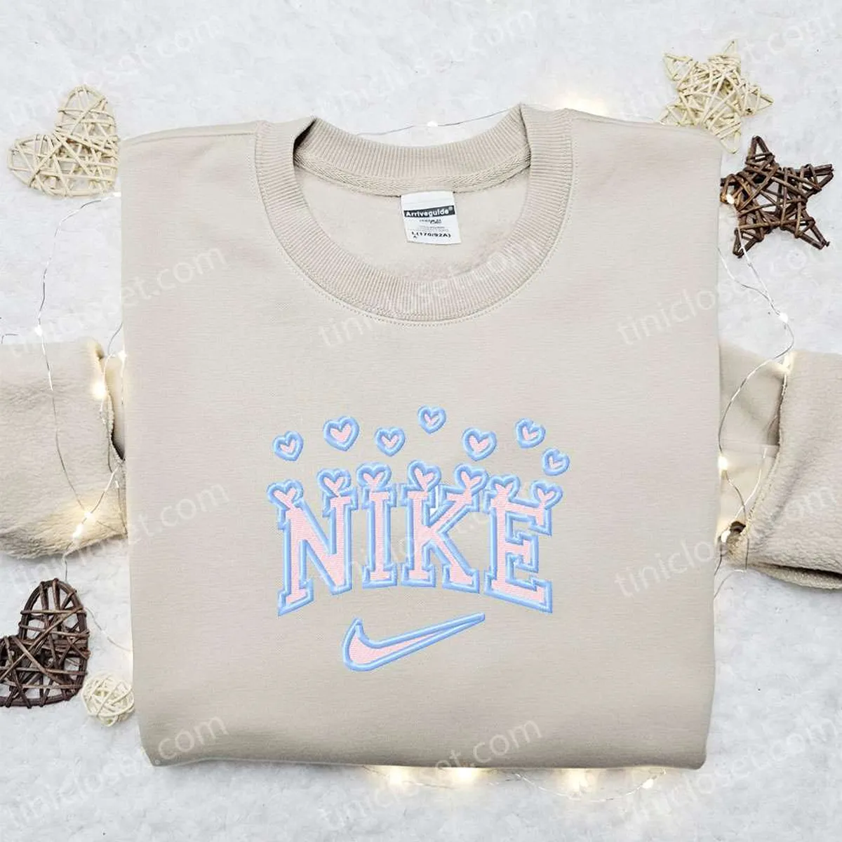 Hearts x Nike Embroidered Tshirt, Nike Inspired Embroidered Shirt, Best Valentine? Day Gift Ideas