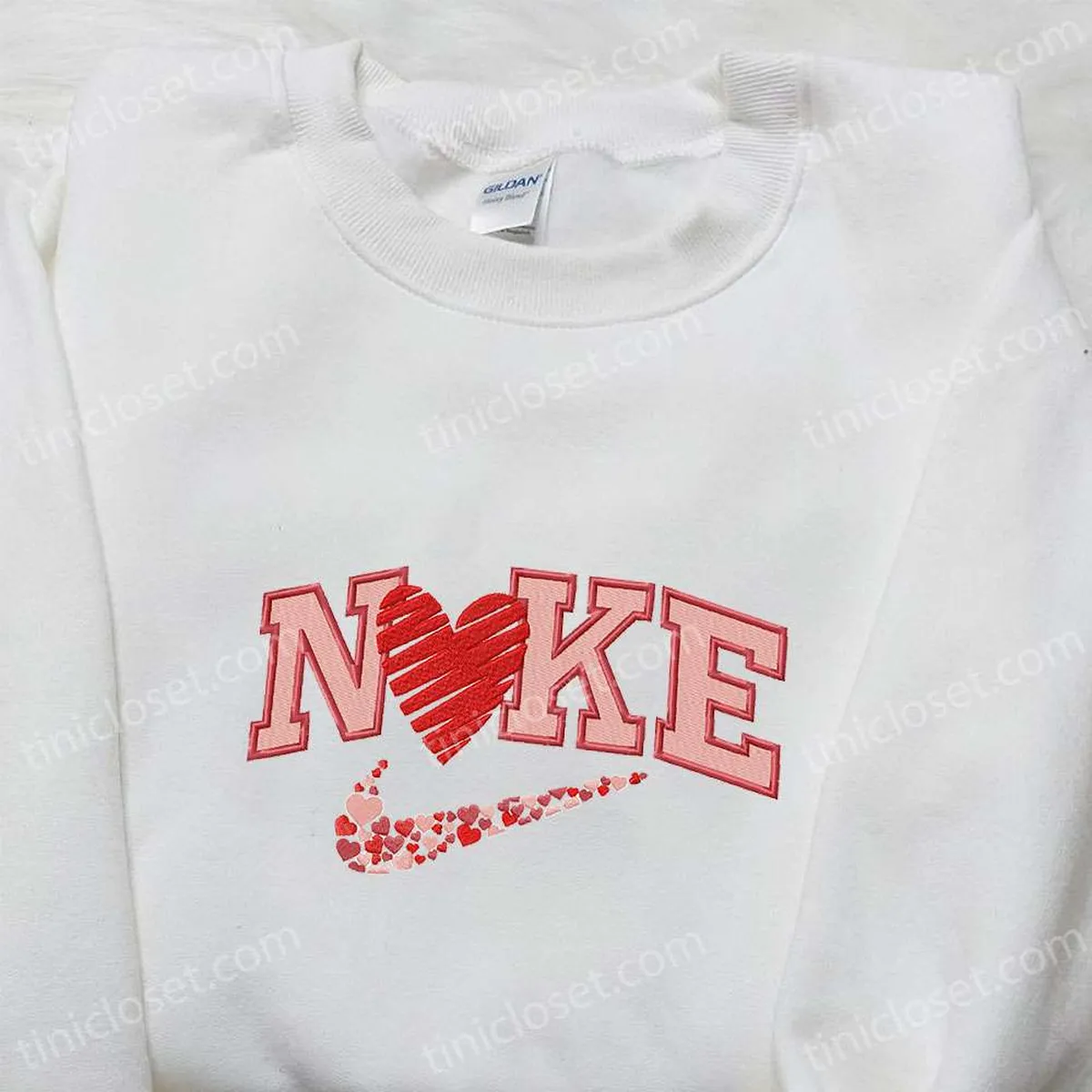 Hearts x Nike Embroidered Tshirt, Nike Inspired Embroidered Shirt, Best Valentine? Day Gift Ideas