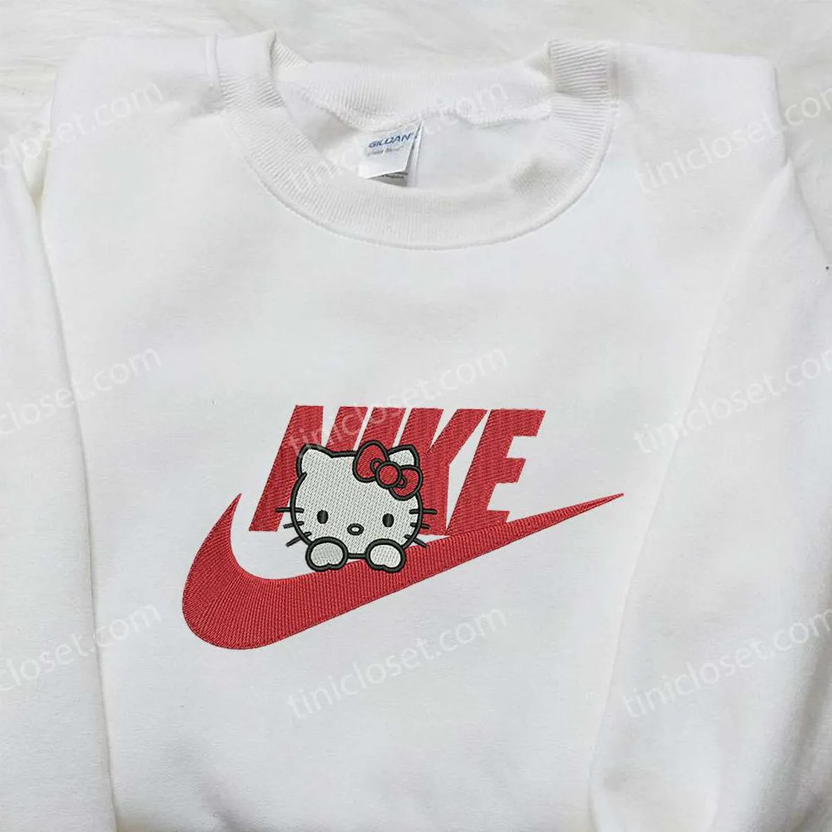 Hello Kitty x Nike Embroidered Shirt, Custom Nike Embroidered Sweatshirt, Cute Gifts for Her