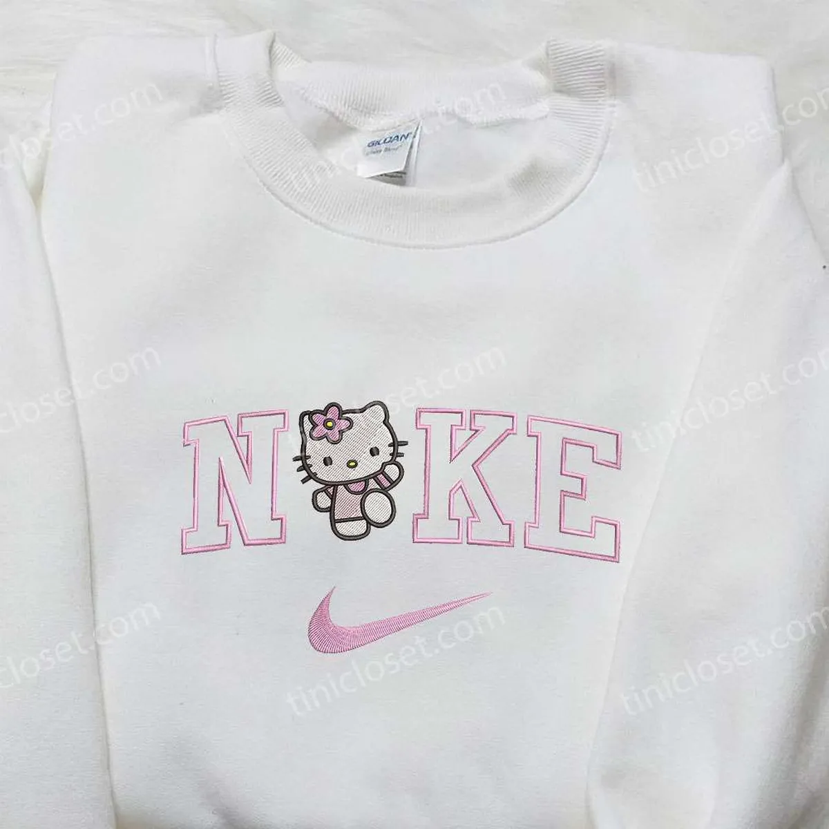 Hello Kitty x Nike Embroidered Shirt, Nike Inspired Embroidered Sweatshirt, Best Gifts for Daughter