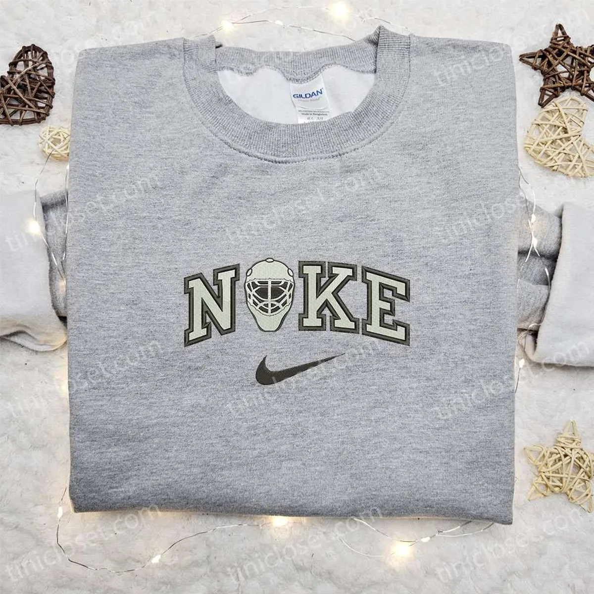 Helmet Hockey x Nike Embroidered Sweatshirt, Nike Inspired Embroidered Shirt, Best Birthday Gift Ideas