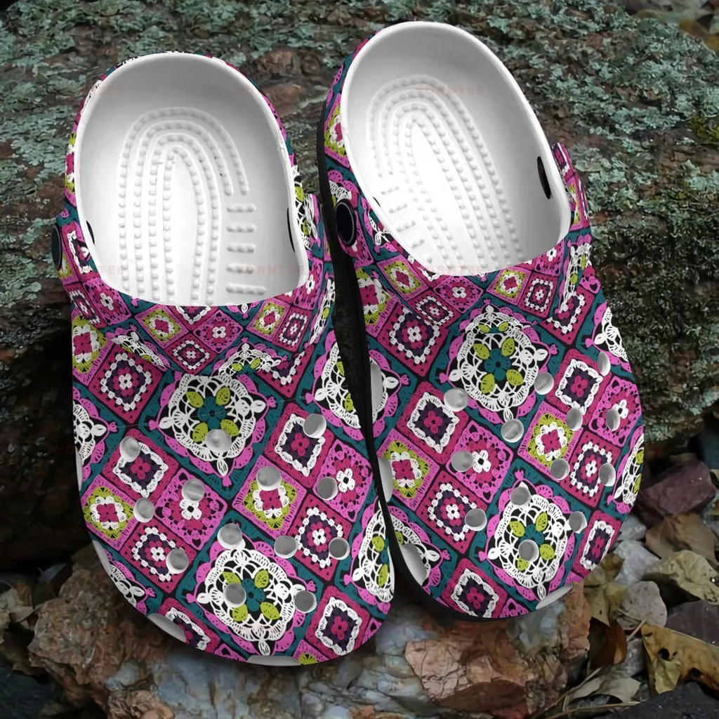 Het Pattern Mandala Gift For Lover Rubber Crocs Clog