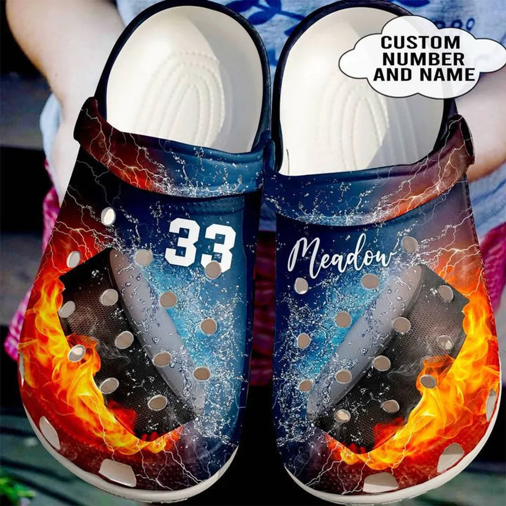 Hockey Crocs - Personalized Fire And Water Clog