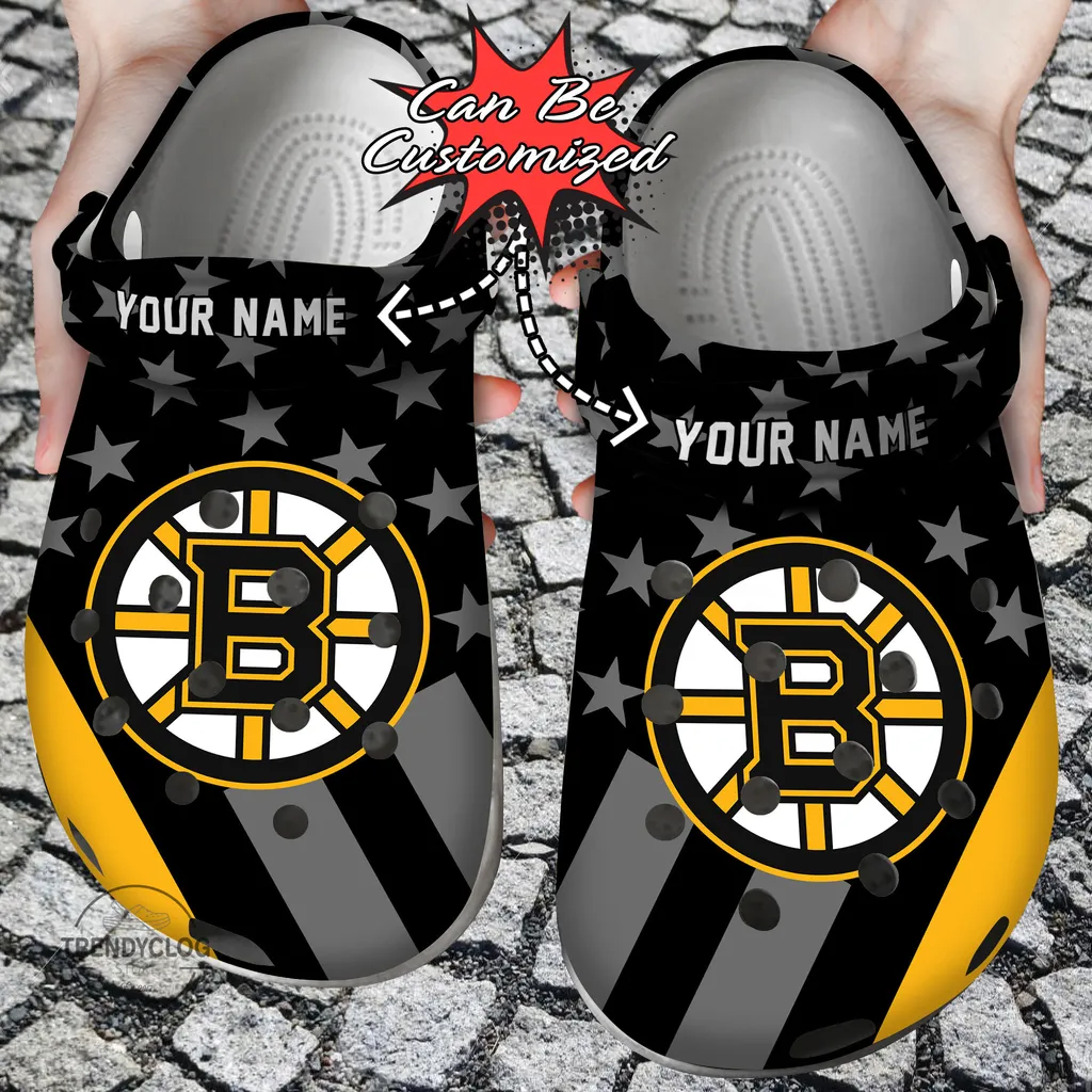 Hockey Crocs Personalized BBruins Star Flag Clog