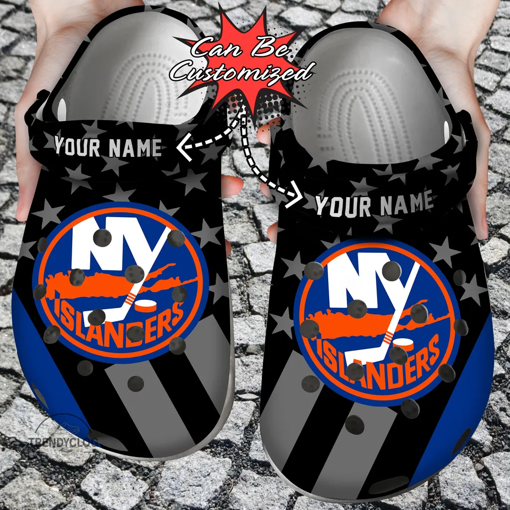 Hockey Crocs Personalized NY Islanders Star Flag Clog