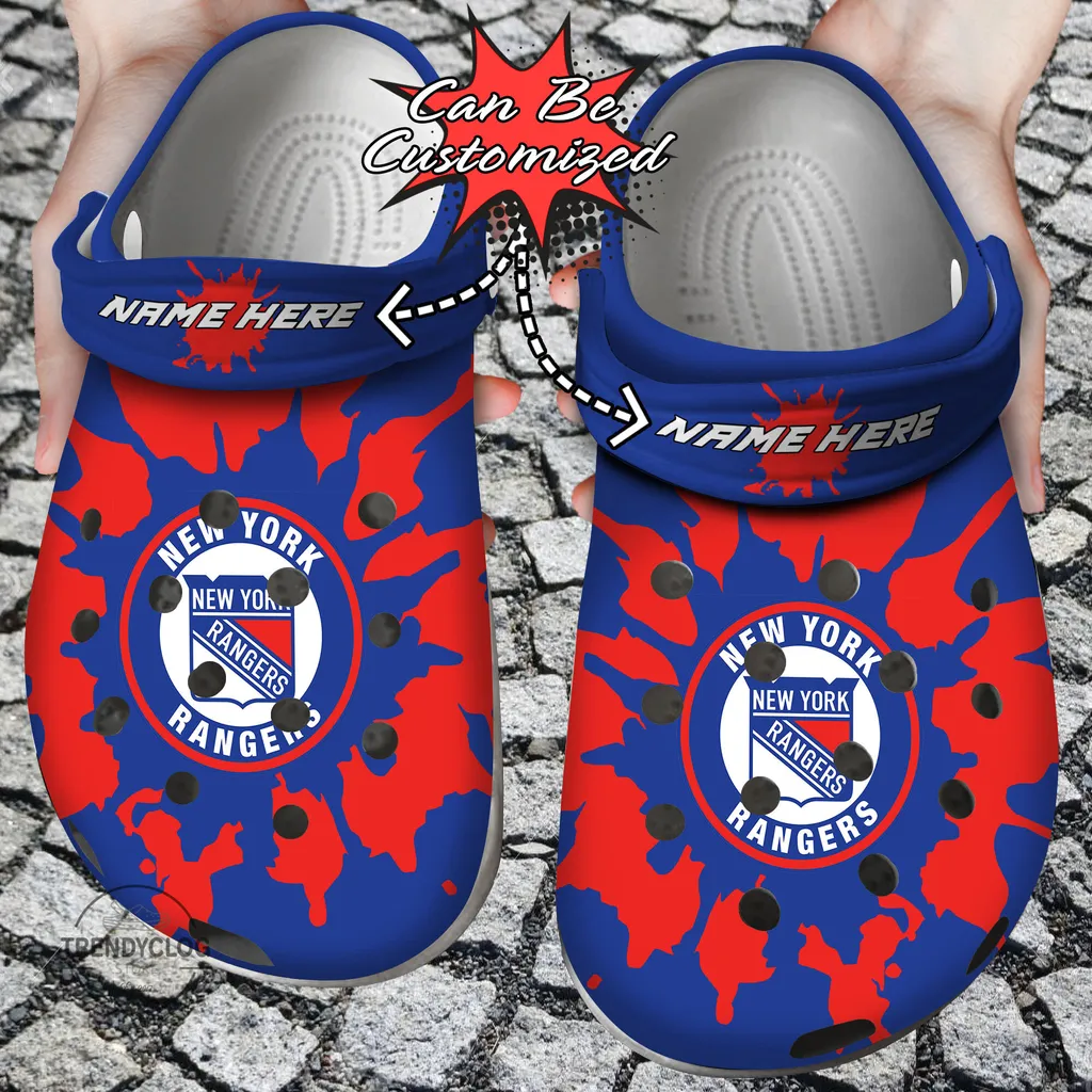 Hockey Crocs Personalized NY Rangers Color Splash Clog