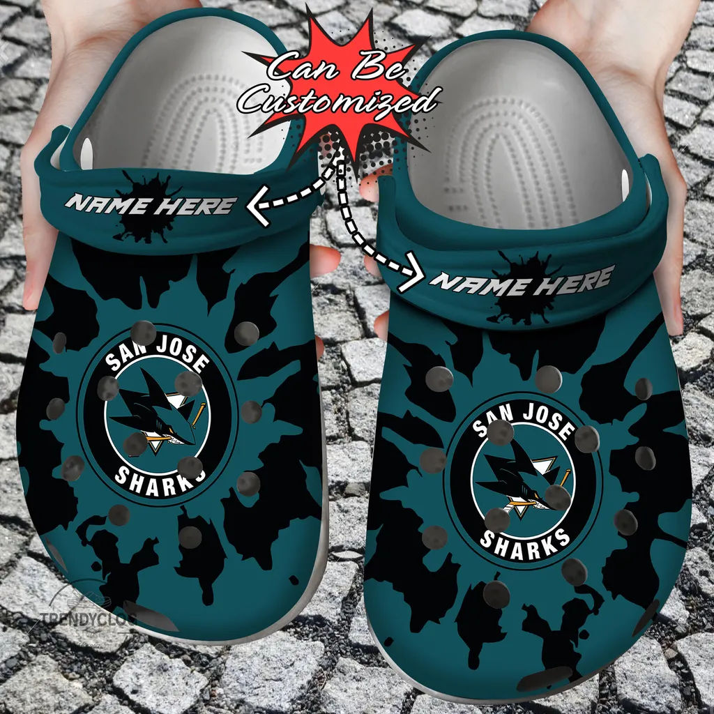 Hockey Crocs Personalized SJ Sharks Color Splash Clog