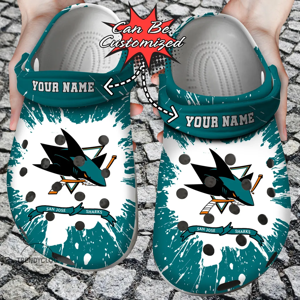 Hockey Crocs Personalized SJ Sharks Team Clog