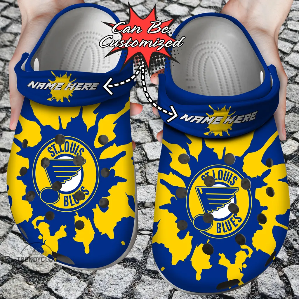 Hockey Crocs Personalized StLouis Blues Color Splash Clog