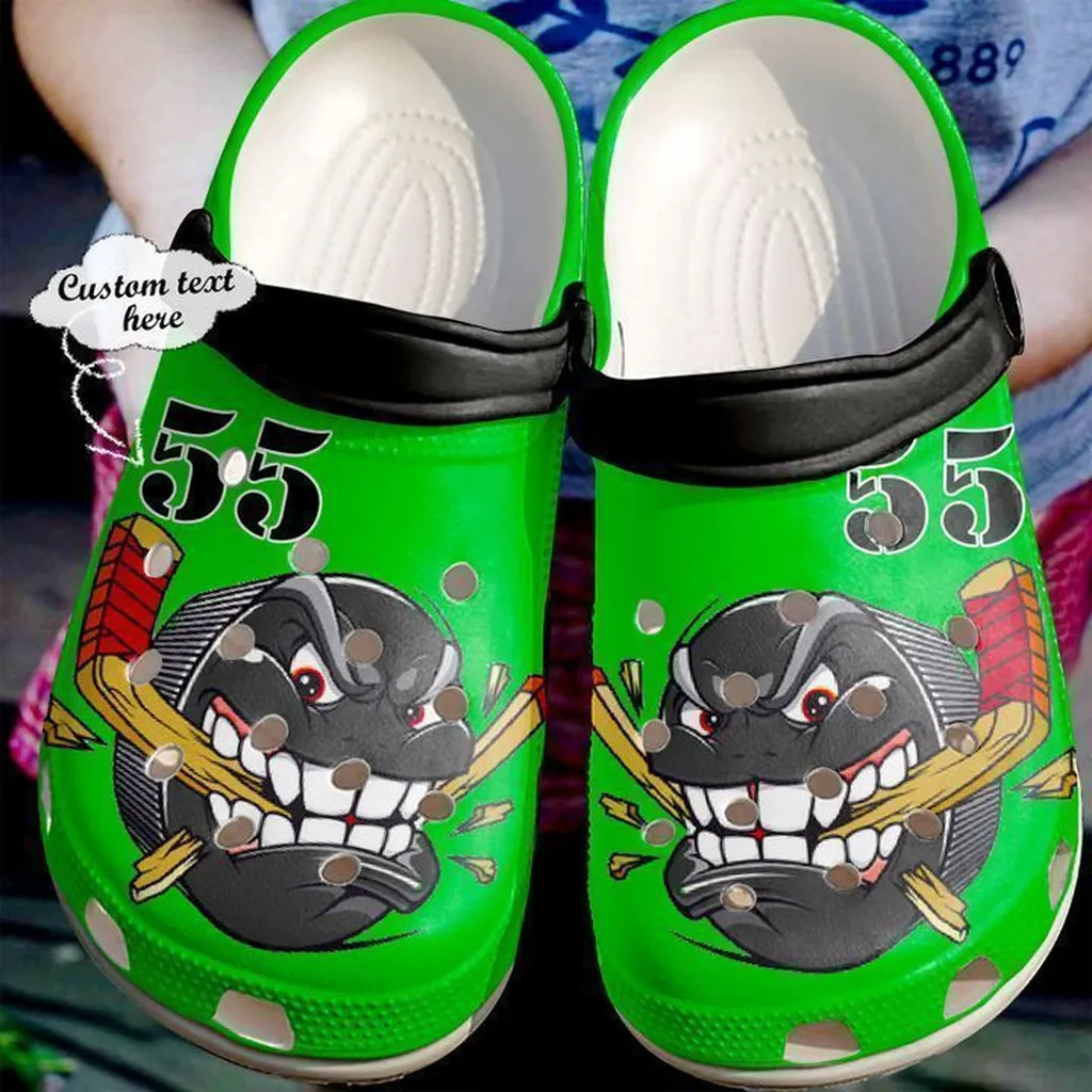 Hockey Personalized Angry Crocs Clog