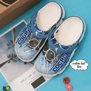 Hockey Personalized Blue Ice Crocs Clog