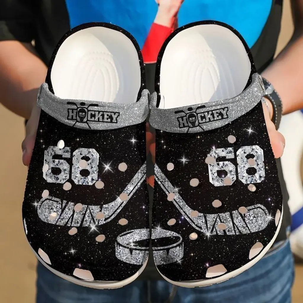 Hockey Personalized Diamond Crocs Clog