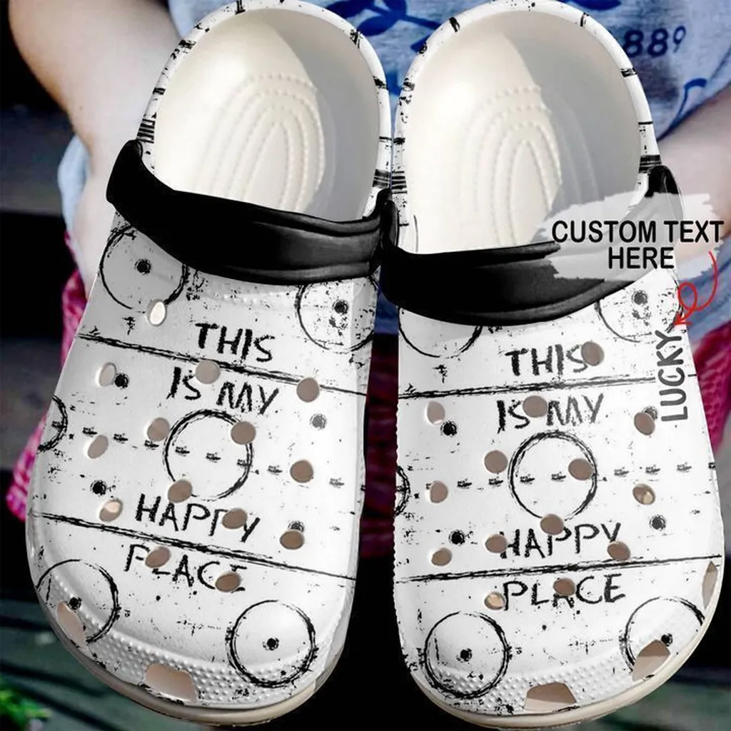 Hockey Personalized My Happy Place Crocs Clog