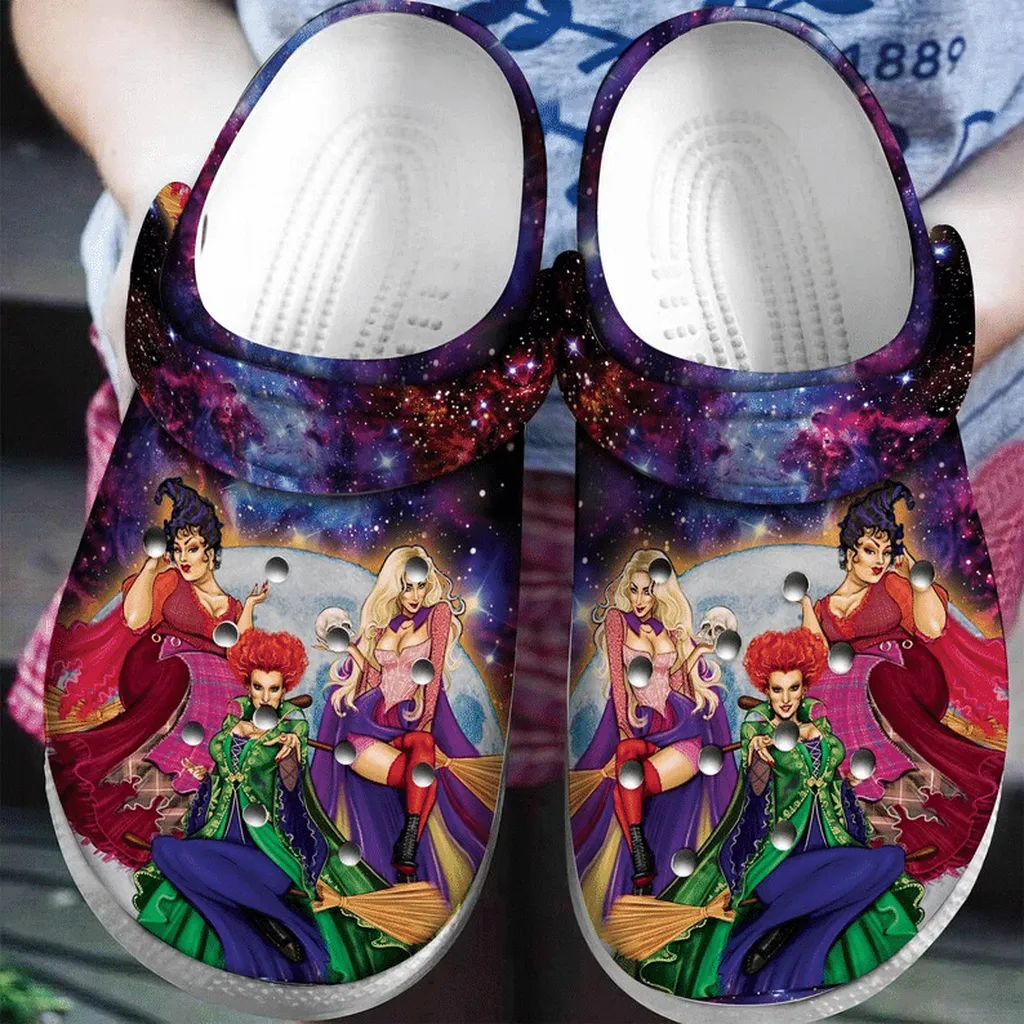 Hocus Pocus Witch Galaxy Crocs Crocband Clogs