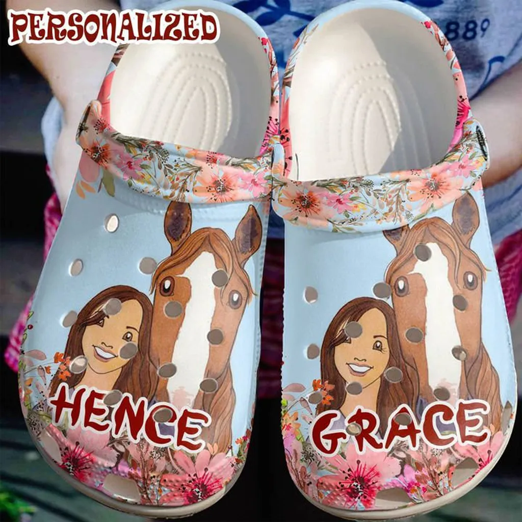 Horse And Cowgirl Gift For Fan Classic Water Rubber Crocs Clog