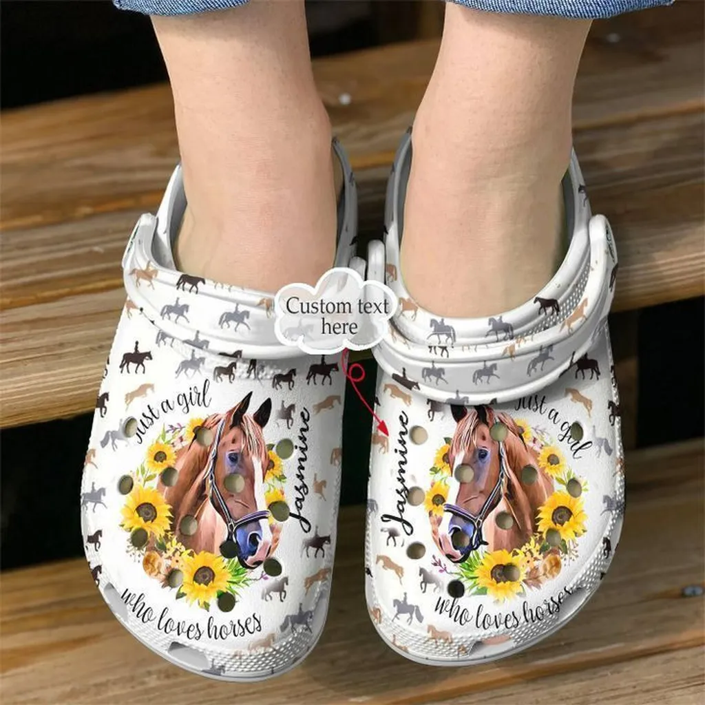 Horse Personalized Just A Girl Who Loves Crocs Classic Clogs