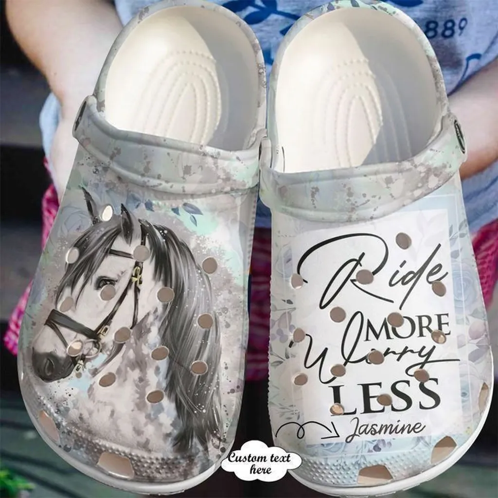 Horse Personalized Ride More Worry Less Crocs Classic Clogs