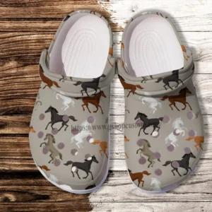 Horses Camo Pattern Croc