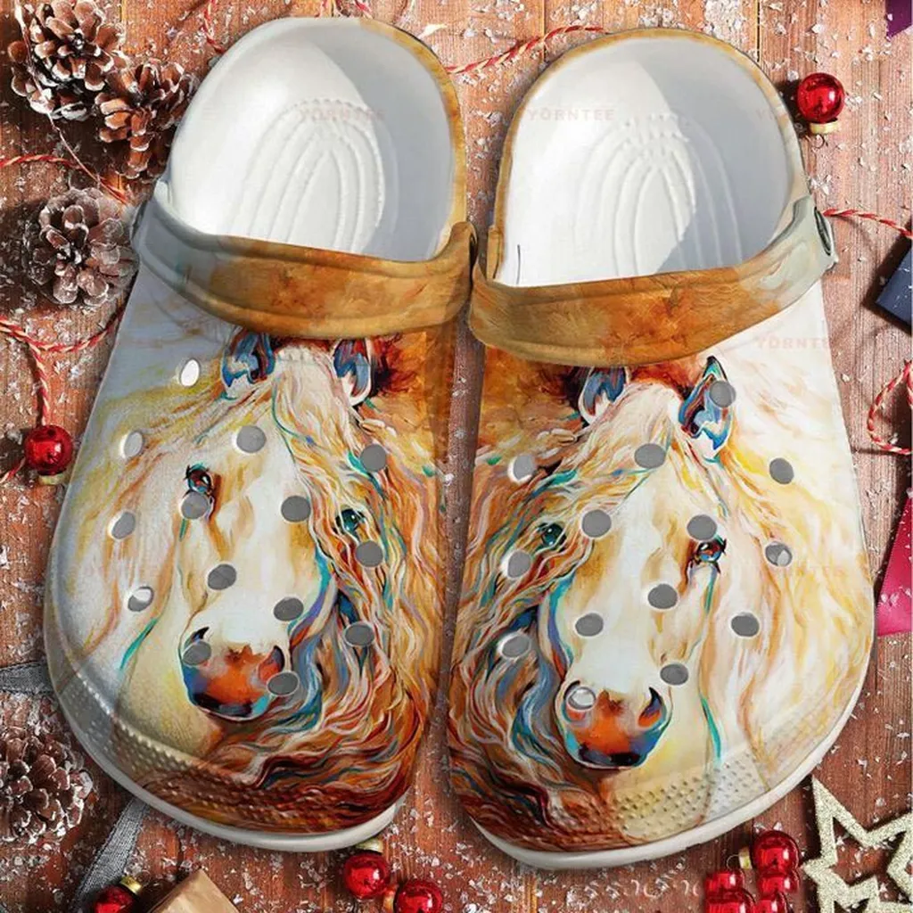 Horses Girl Mothers Day Gifts Flower Gift For Lover Rubber Crocs Clog