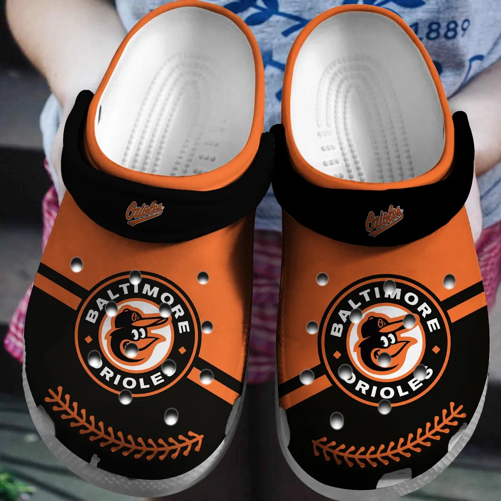 Hot Mlb Team Baltimore Orioles Black-Orange Crocs Clog