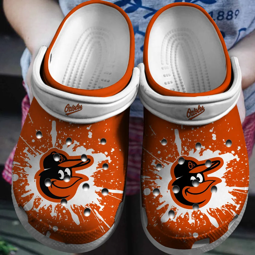 Hot Mlb Team Baltimore Orioles Orange-White Crocs Clog