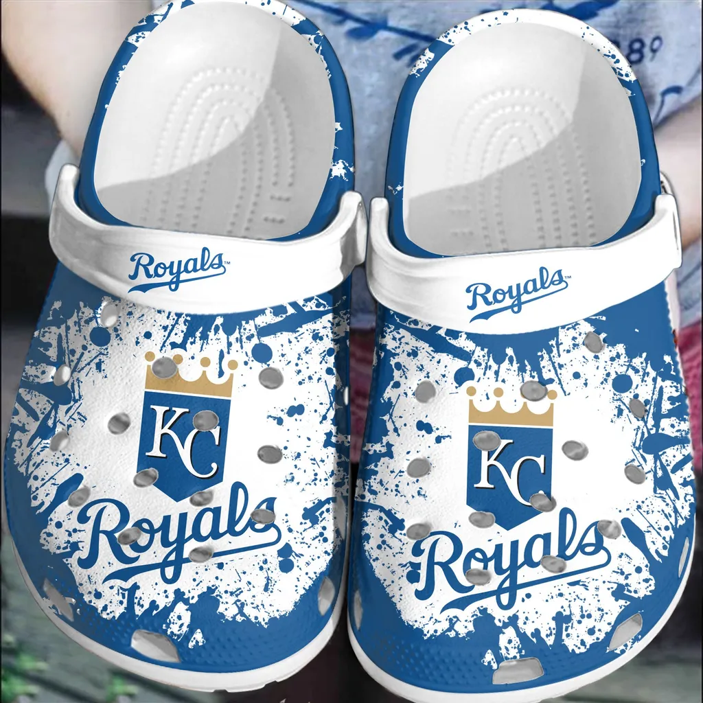 Hot Mlb Team Kansas City Royals White-Blue Crocs Clog