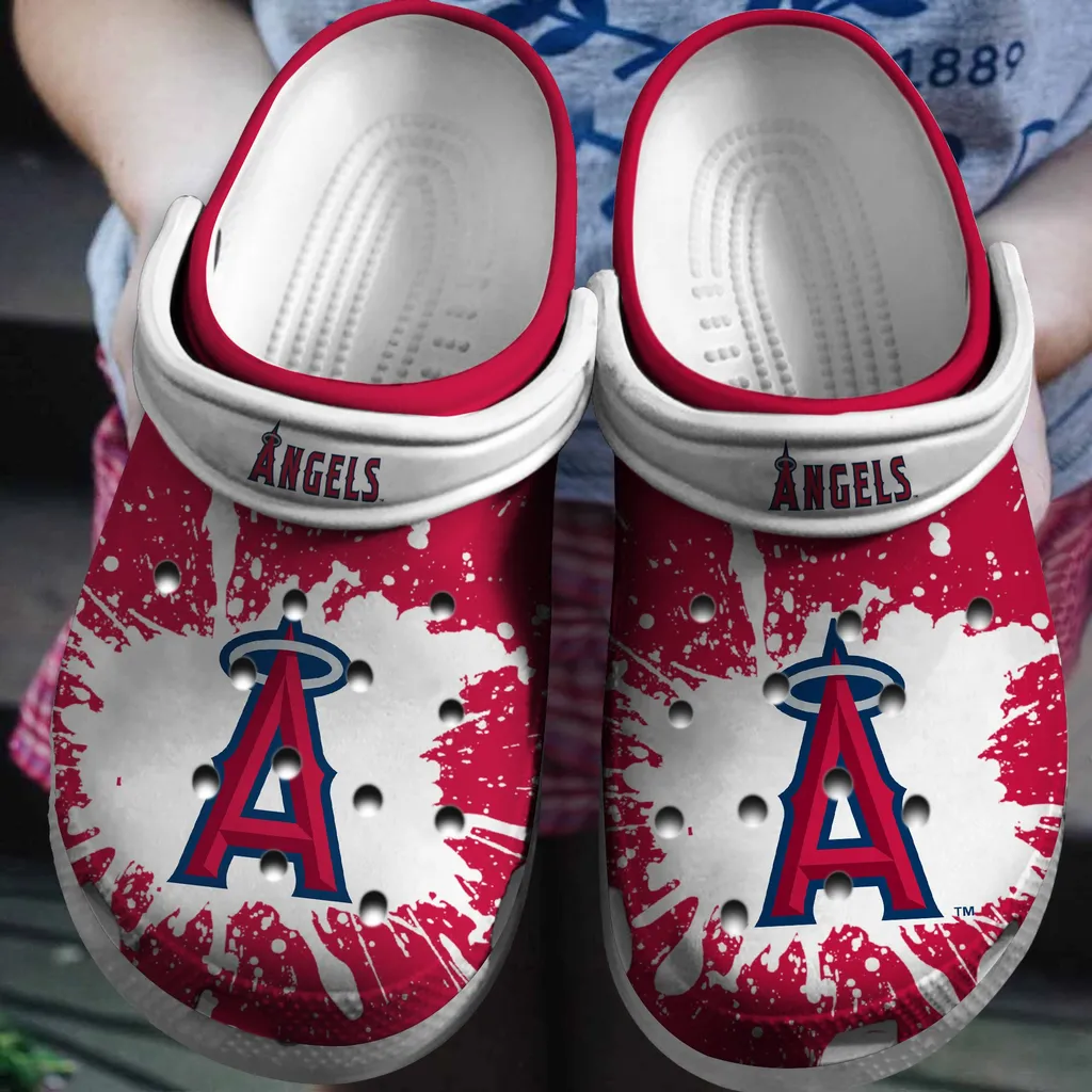 Hot Mlb Team Los Angeles Angels White-Red Crocs Clog