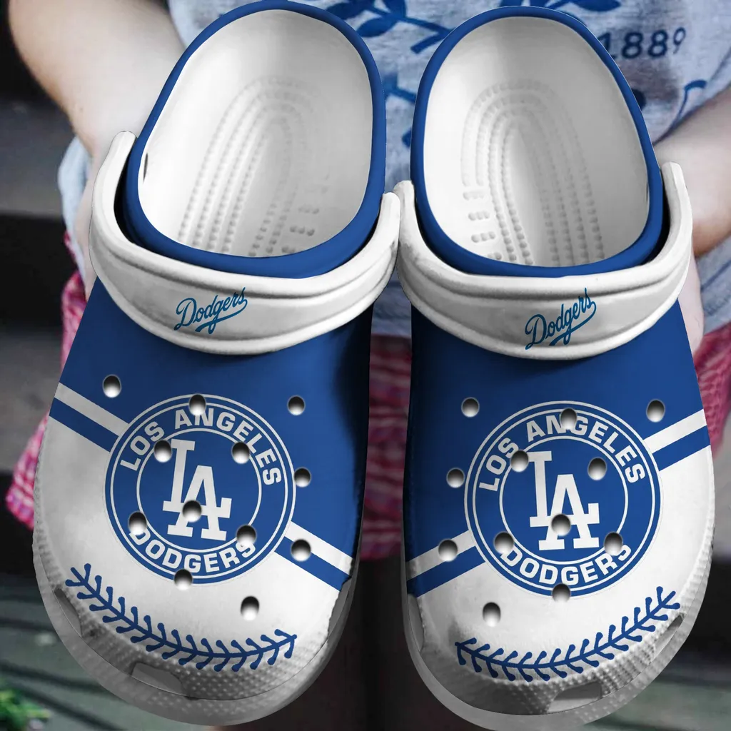 Hot Mlb Team Los Angeles Dodgers White-Blue Crocs Clog