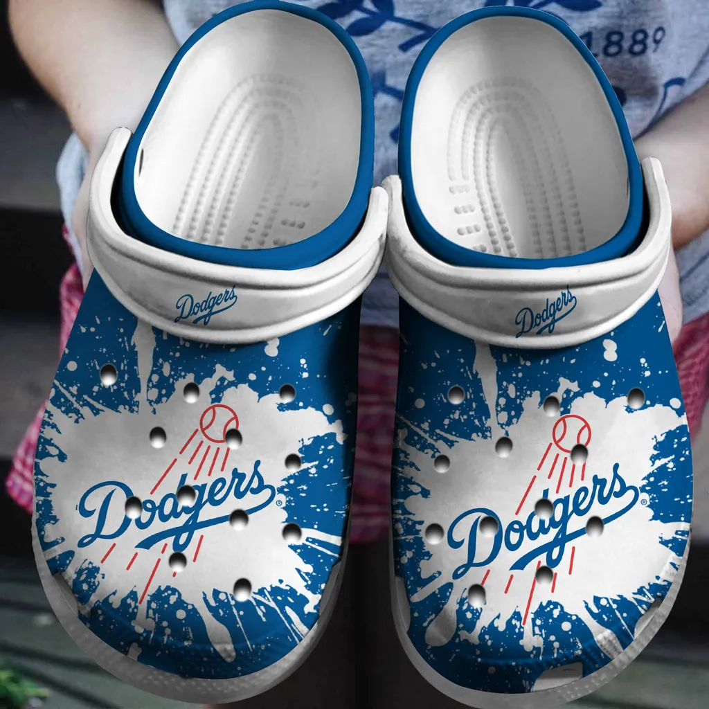 Hot Mlb Team Los Angeles Dodgers White-Blues Crocs Clog