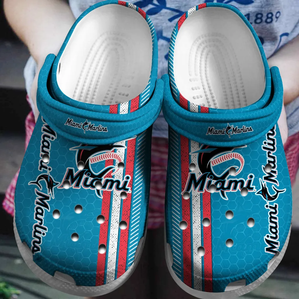 Hot Mlb Team Miami Marlins Blue Crocs Clog