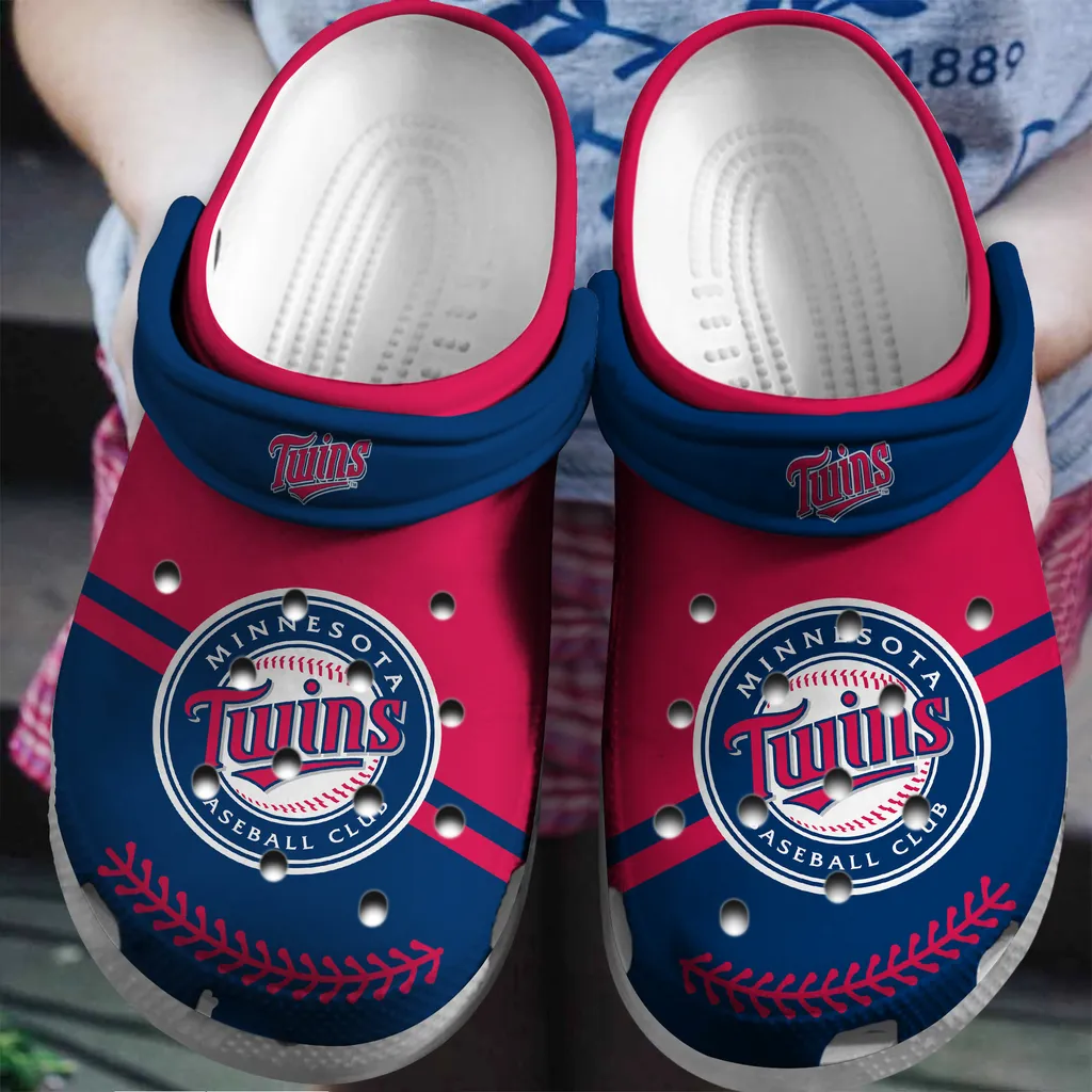 Hot Mlb Team Minnesota Twins Red-Navy Crocs Clog