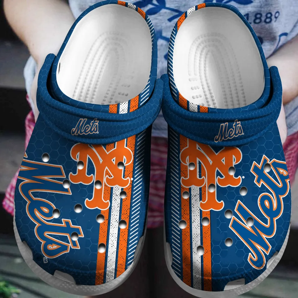 Hot Mlb Team New York Mets Blue Crocs Clog