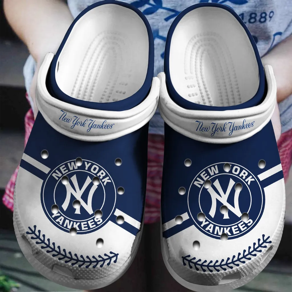 Hot Mlb Team New York Yankees Navy-White Crocs Clog