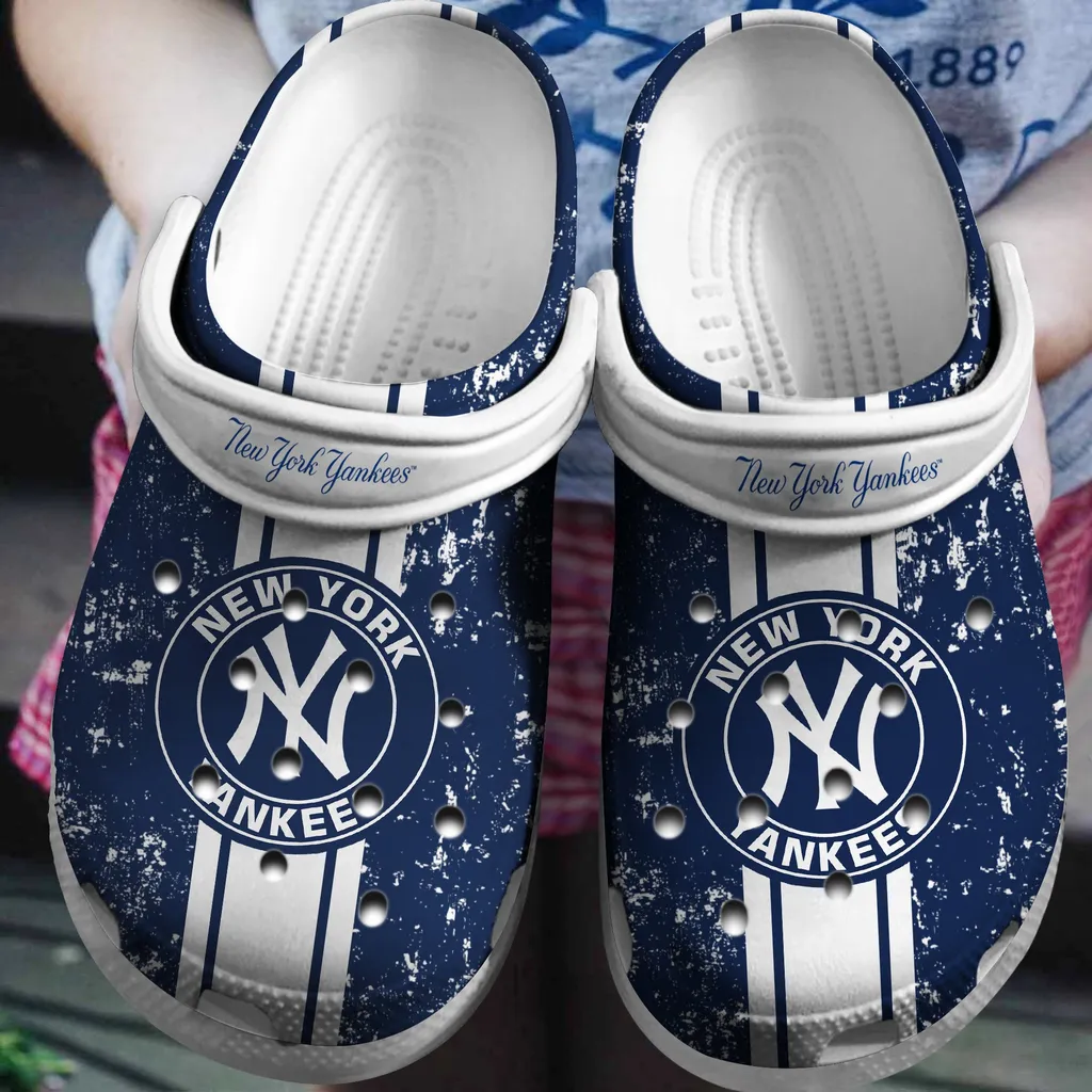 Hot Mlb Team New York Yankees White-Navy Crocs Clog