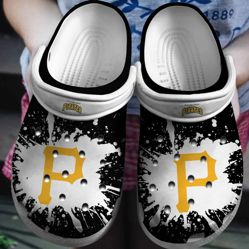 Hot Mlb Team Pittsburgh Pirates Black-White Crocs Clog