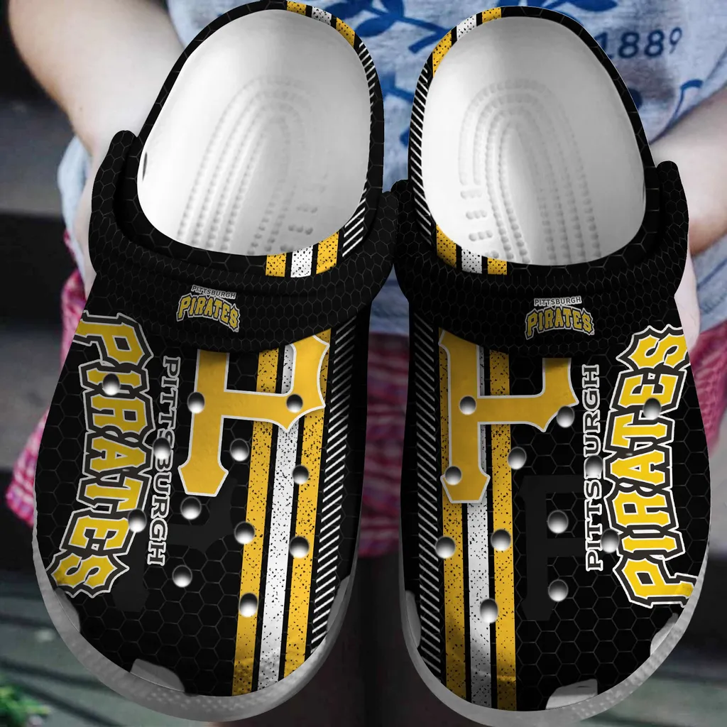 Hot Mlb Team Pittsburgh Pirates Black-Yellow Crocs Clog