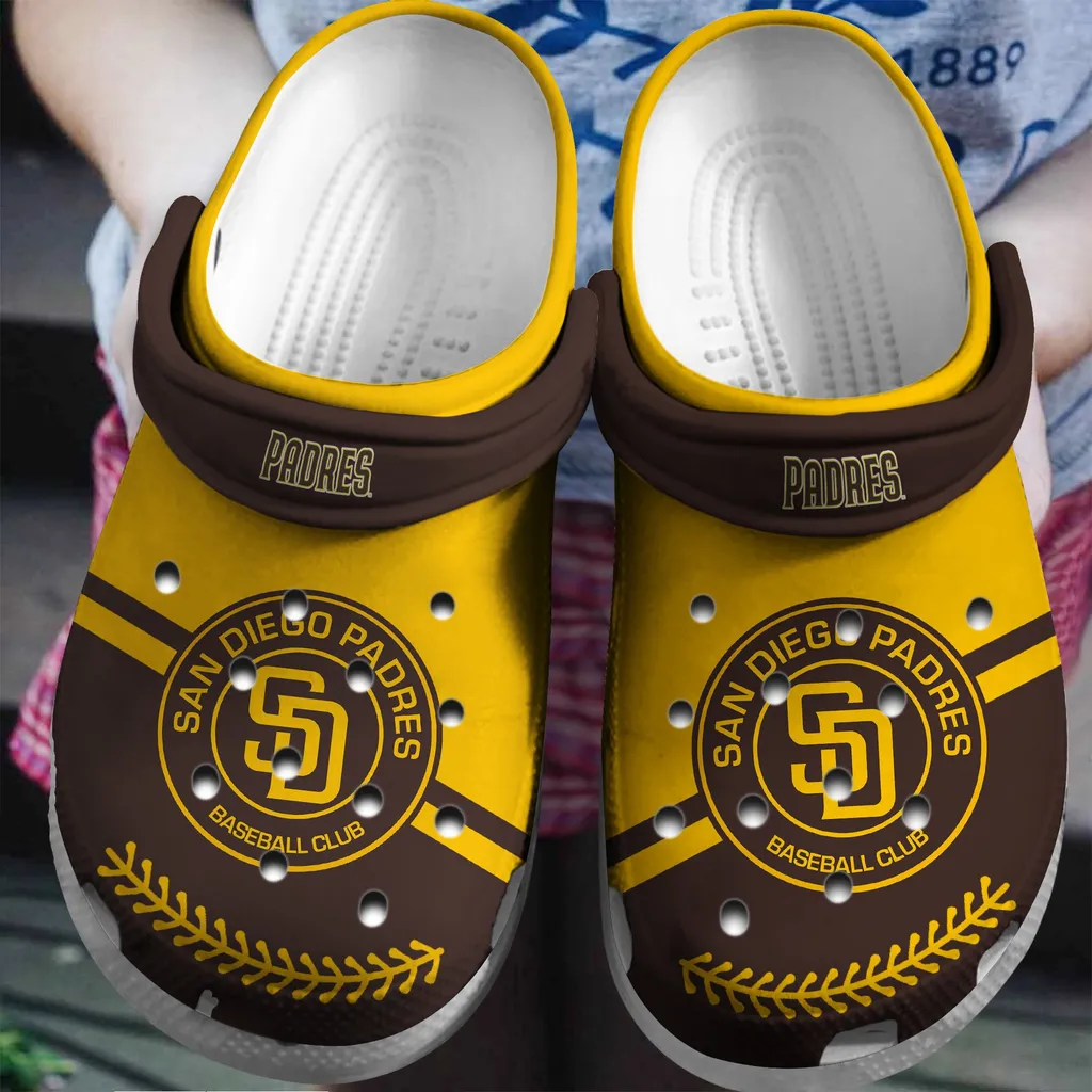 Hot Mlb Team San Diego Padres Brown-Yellow Crocs Clog