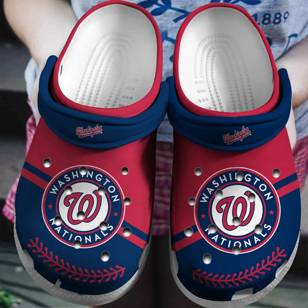 Hot Mlb Team Washington Nationals Red-Navys Crocs Clog