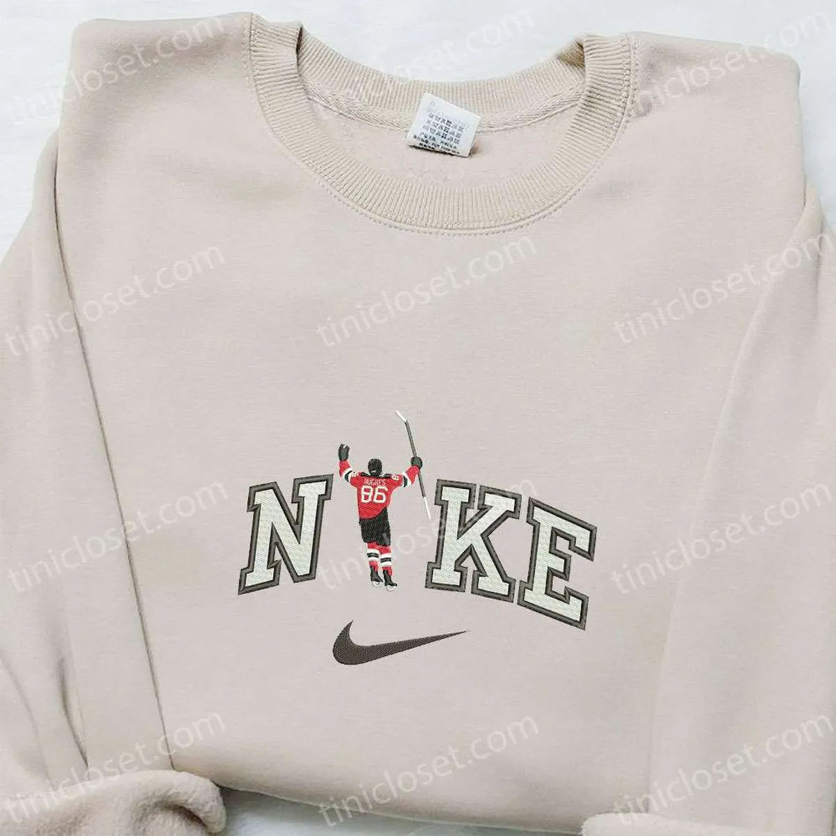 Hughes Hockey x Nike Embroidered Shirt, Sports Embroidered Hoodie, Best Gift Ideas For Family