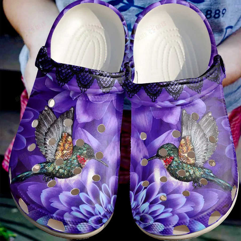 Hummingbird And Flowers Crocs Classic Clogs