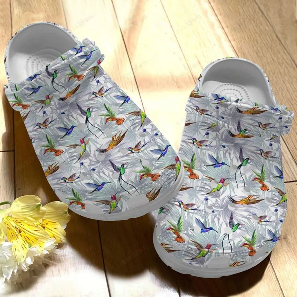 Hummingbird Cozy Crocs, Personalized Crocs Classic Clogs