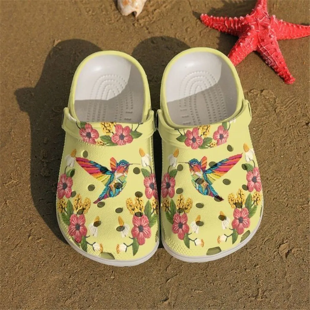 Hummingbird Floral Crocs Classic Clogs