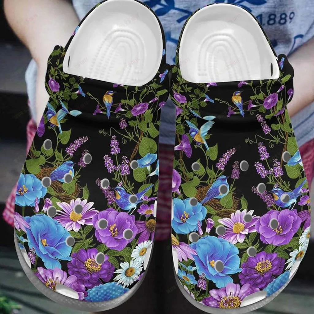 Hummingbird White Sole Lovely Hummingbirds Crocs Classic Clogs