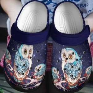 I Love Couple Owl Dark Night Gift For Lover Rubber Crocs Clog